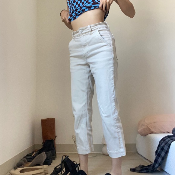 Everlane Straight Leg Crop in Bone - Picture 3 of 5
